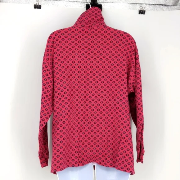 Vintage 90s Eddie Bauer Turtleneck Shirt Long Sleeve Pink Cotton Size Large - Picture 3 of 6